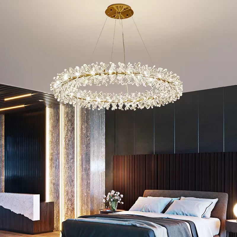 JC Rock 2 Wheel Frozen Ice Crystal Chandelier Light