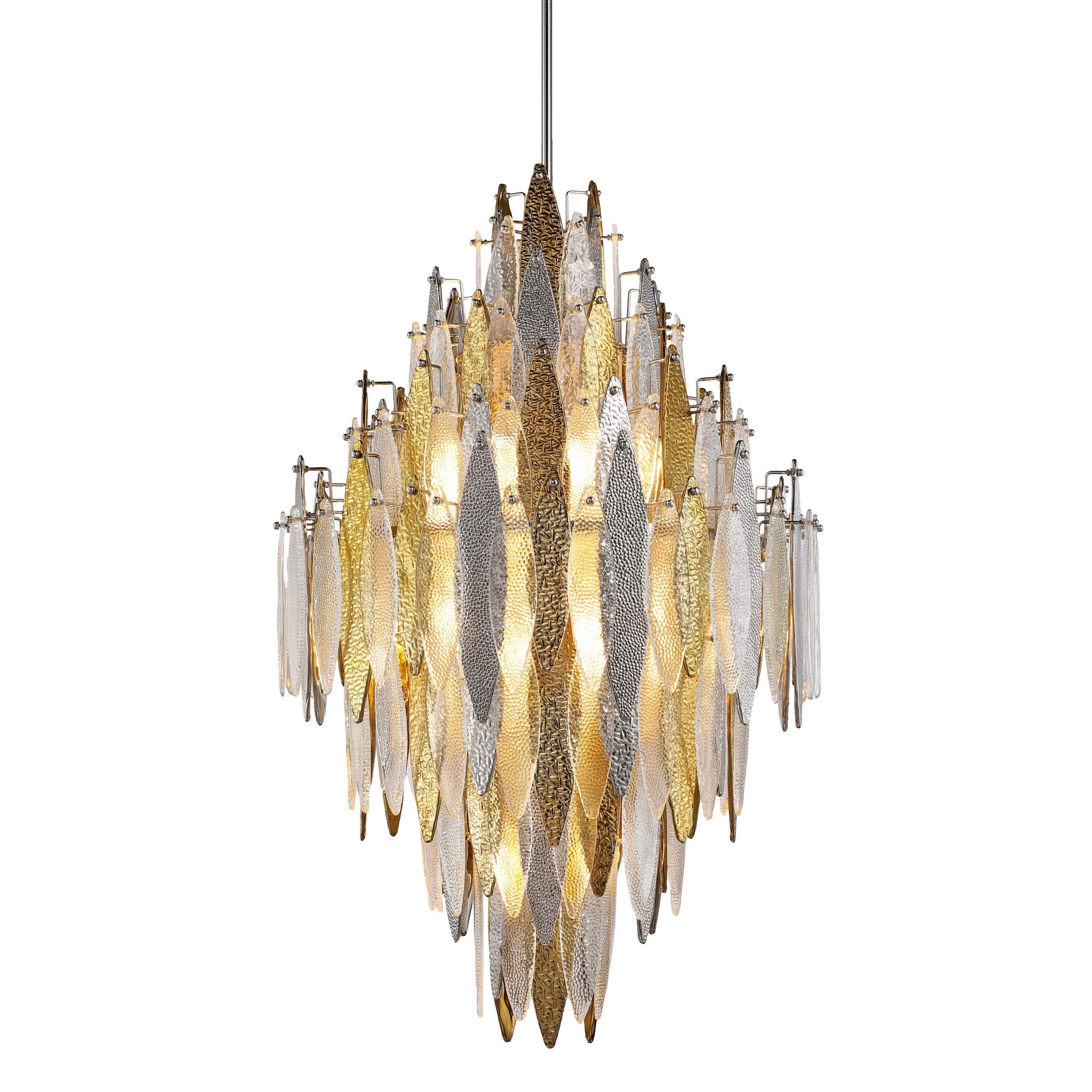 JC Alba Empire Tiered Oval Glass Chandelier
