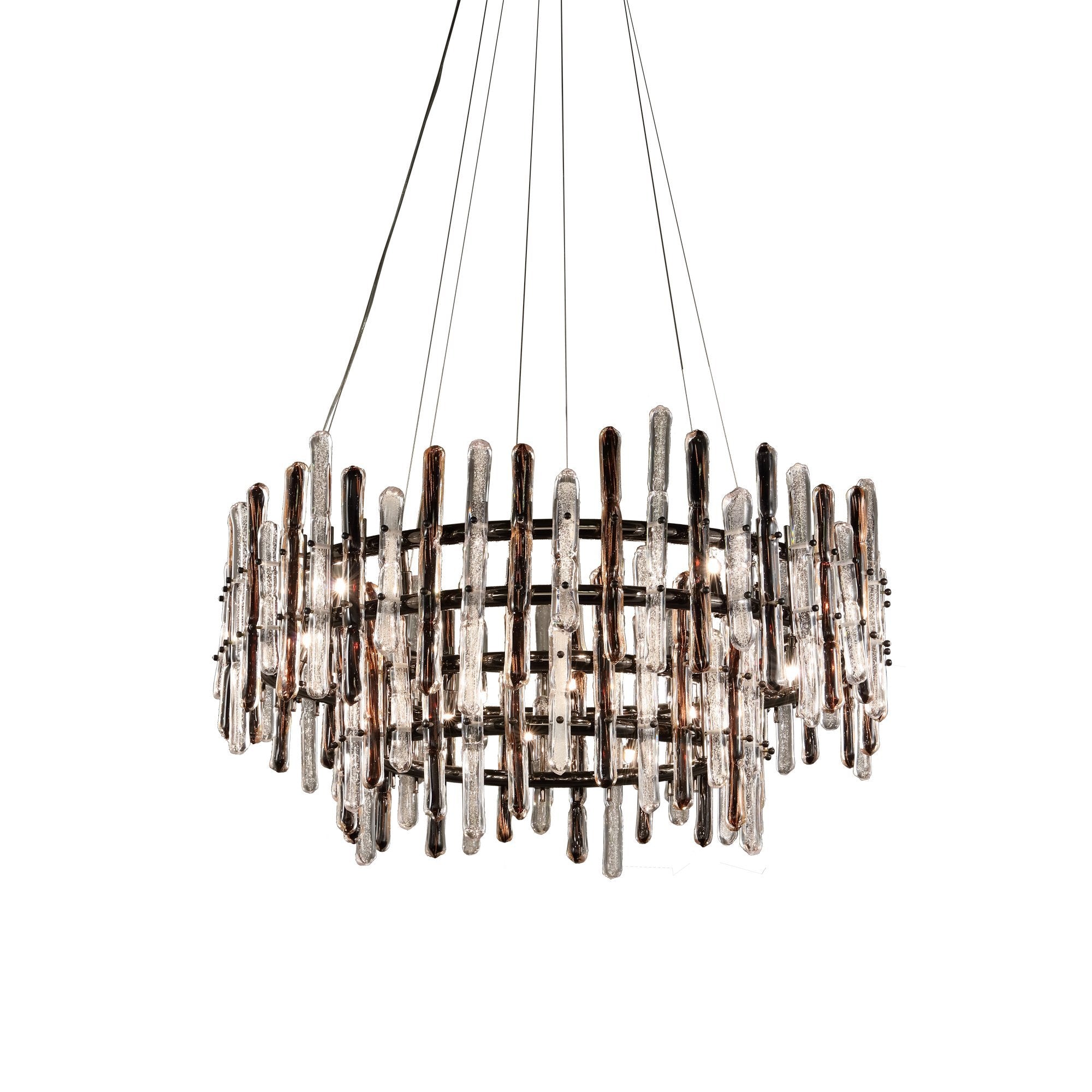 Brous Round Glass Chandelier