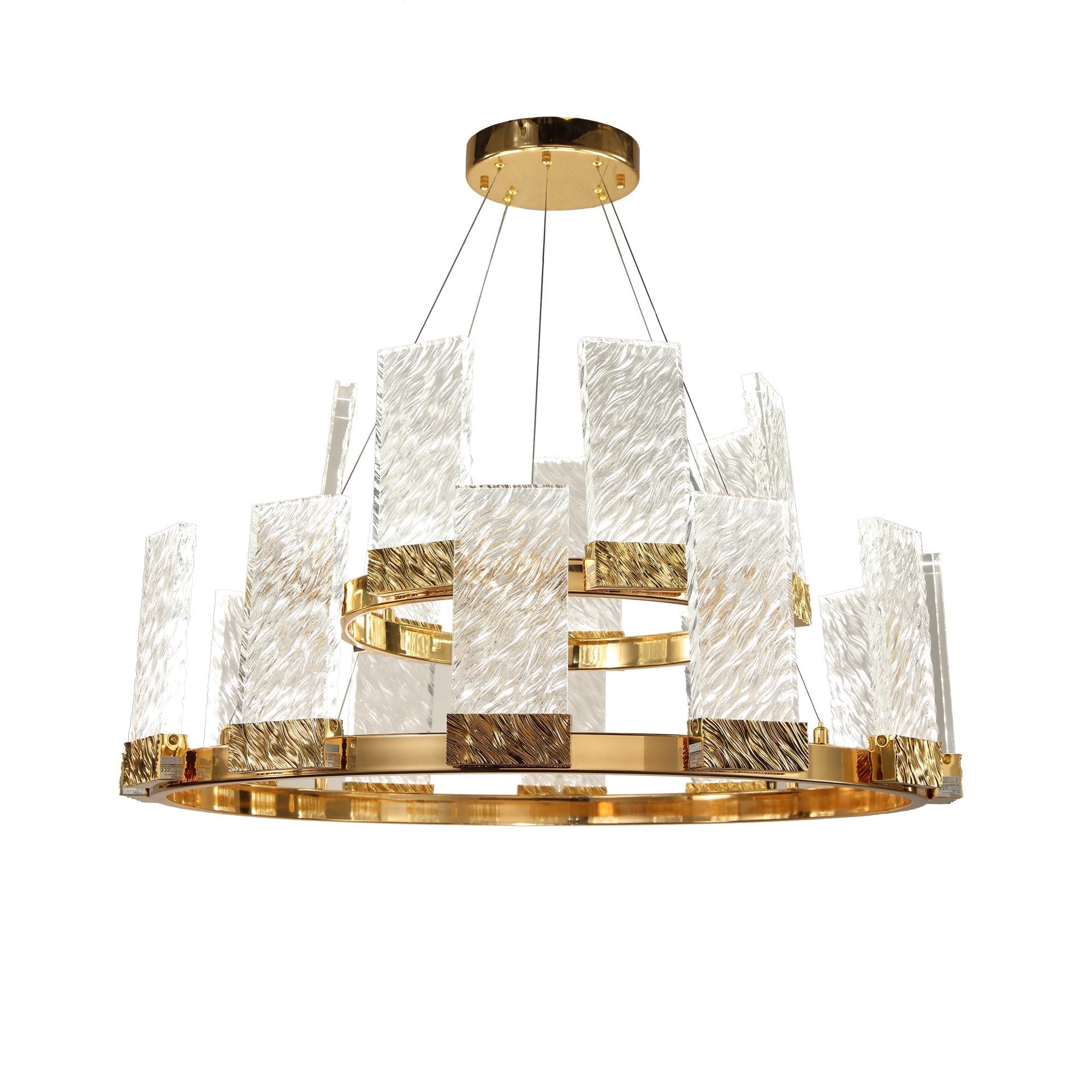 JC Z-Lite 2-Tier Round LED Glass Chandelier