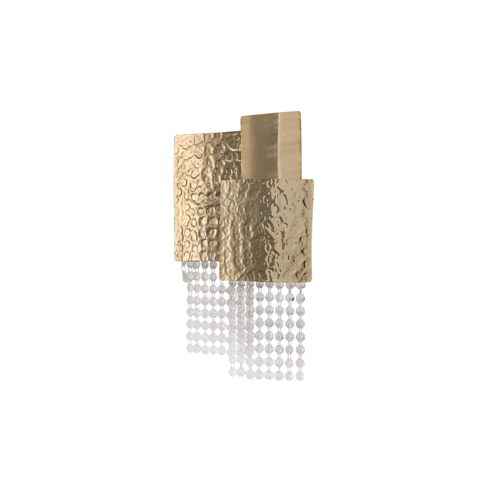 Amadeo Square Brass Crystal Sconce