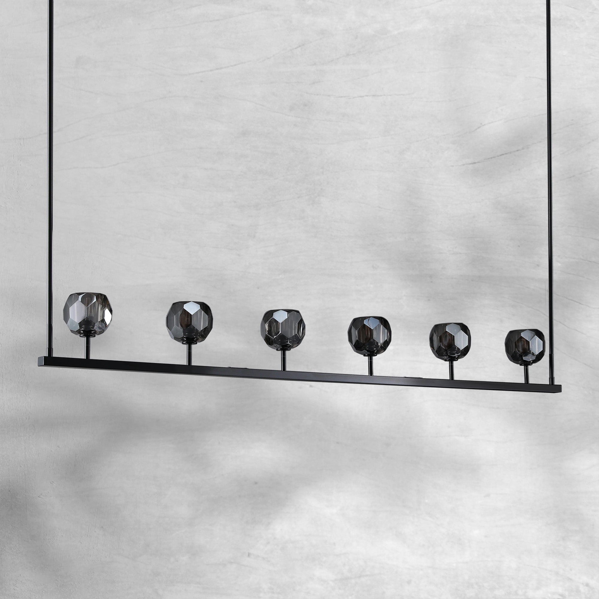 Bille De Crystal Ball Linear Chandelier 48” 60"