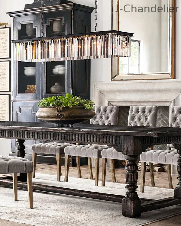 1920s Odaon Art Deco Rectangular Chandelier 40"