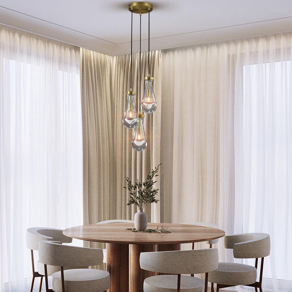 Raindrop 3-Light Cord Round Chandelier