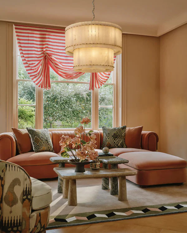Sun Marcus Alabaster Round Tiered Chandelier