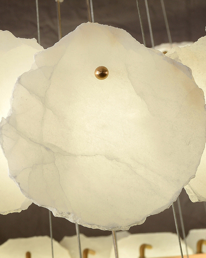 JC Tiered Circular Alabaster Chandelier