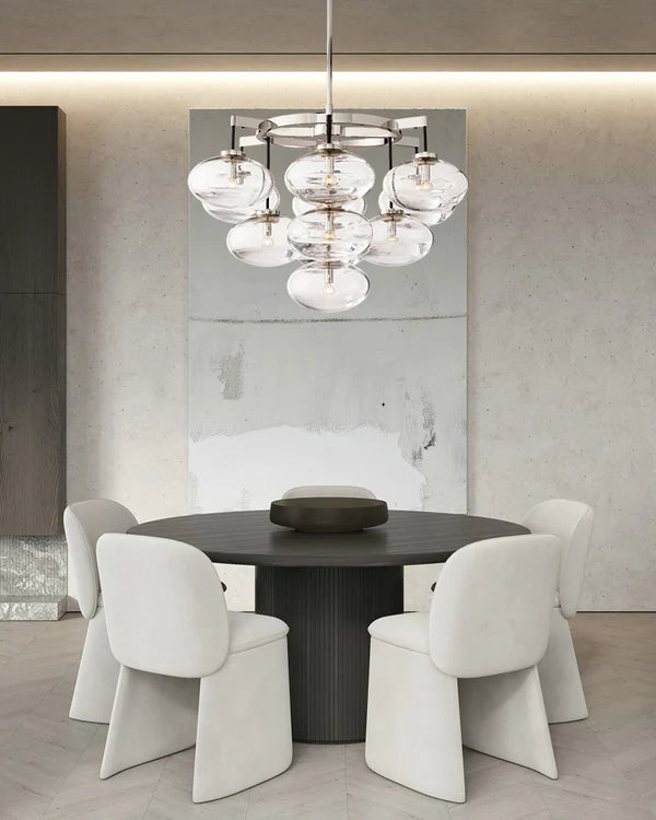 Cabrlet Clear Glass Round Chandelier 60"