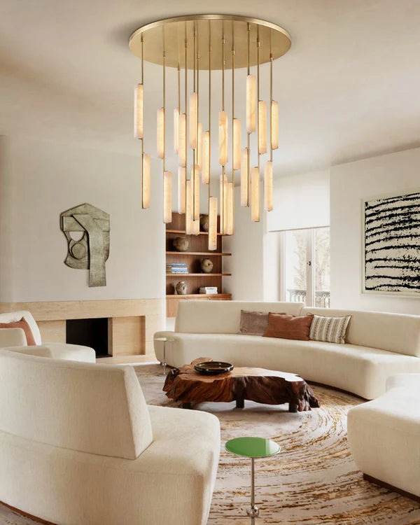 Auduban Alabaster Round Chandelier