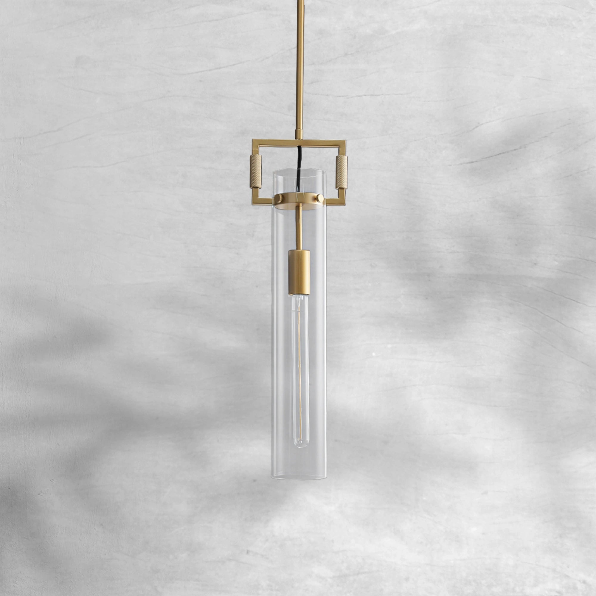 Machine Glass Cylinder Pendant 12"22"