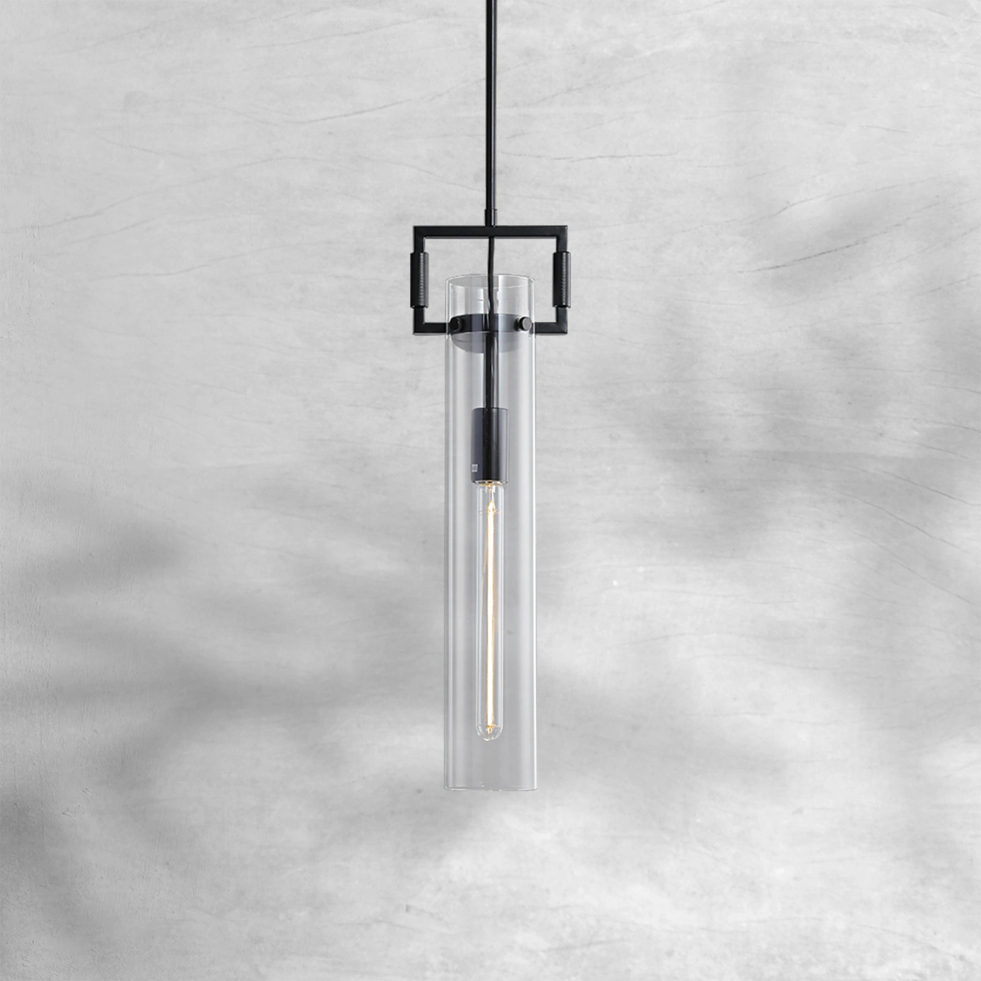 Machine Glass Cylinder Pendant 12"22"