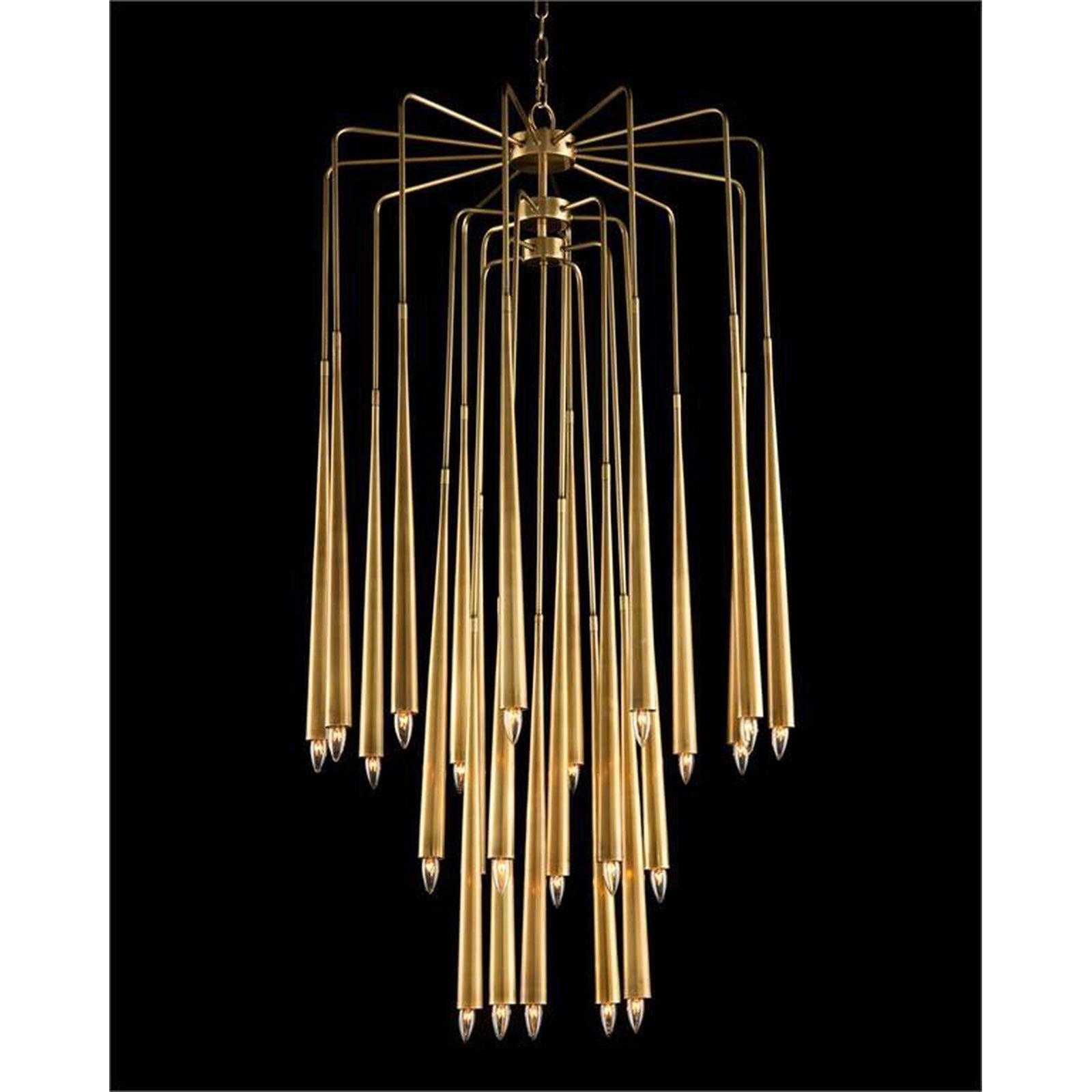 Hans Twenty-Three-Light Brass Chandelier - Merlin Lamps
