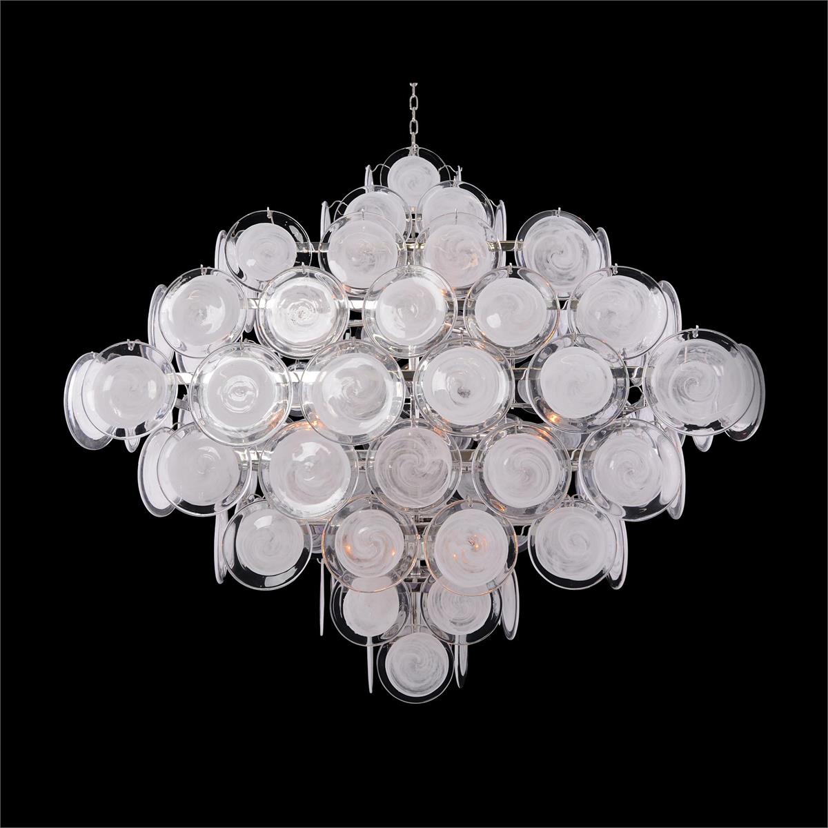 Glass Medallion Eighteen-Light Chandelier - Merlin Lamps