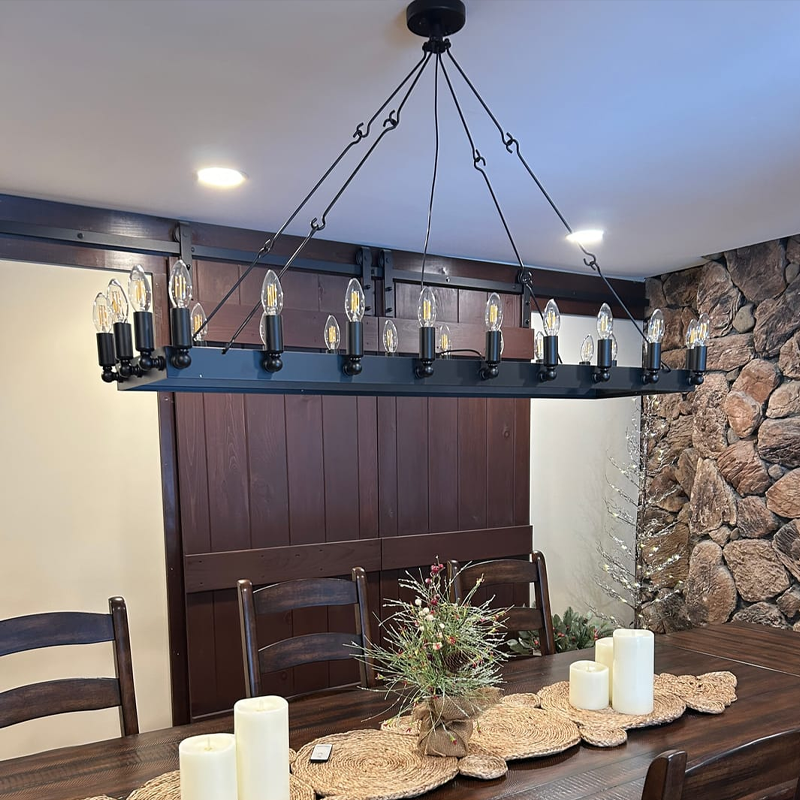 Camina Vintage Filament Rectangular Chandelier