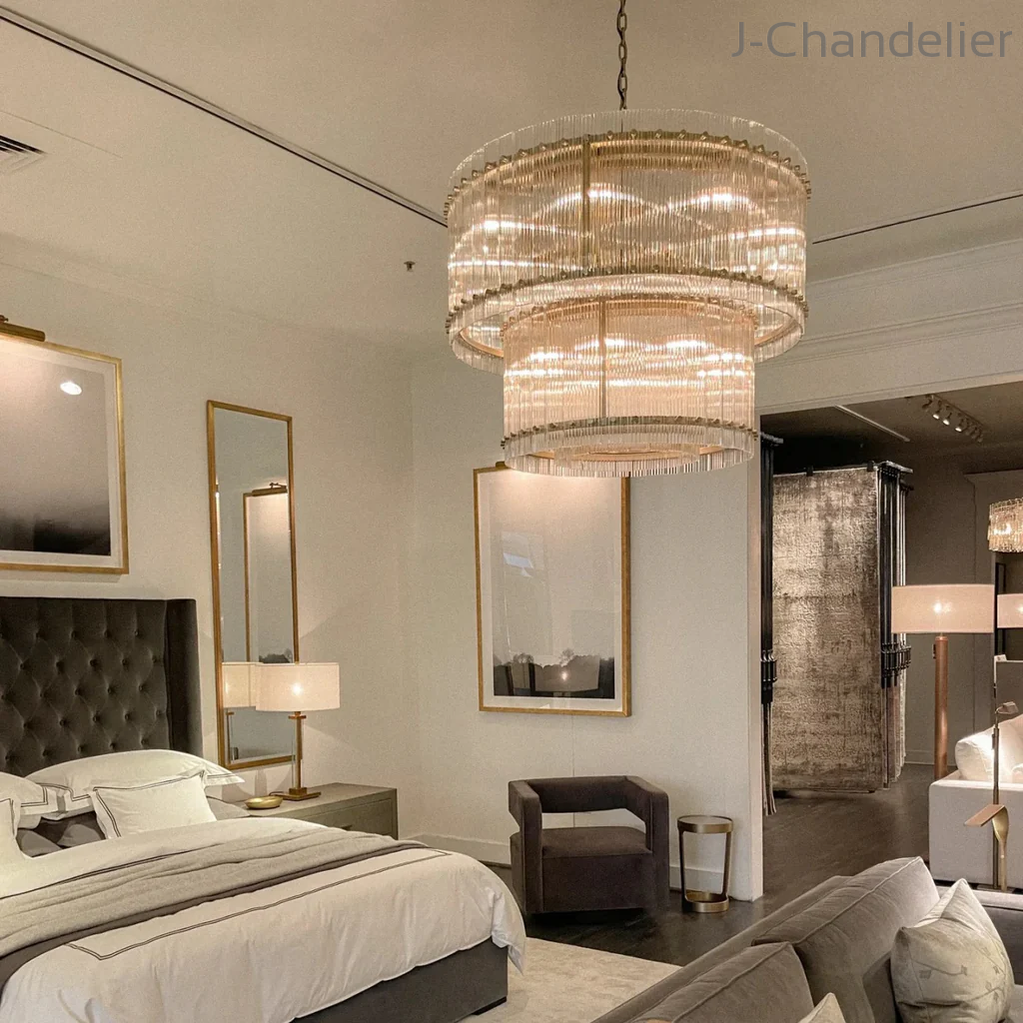 Sun Marcus 2-Tier Glass Round Chandelier 37"