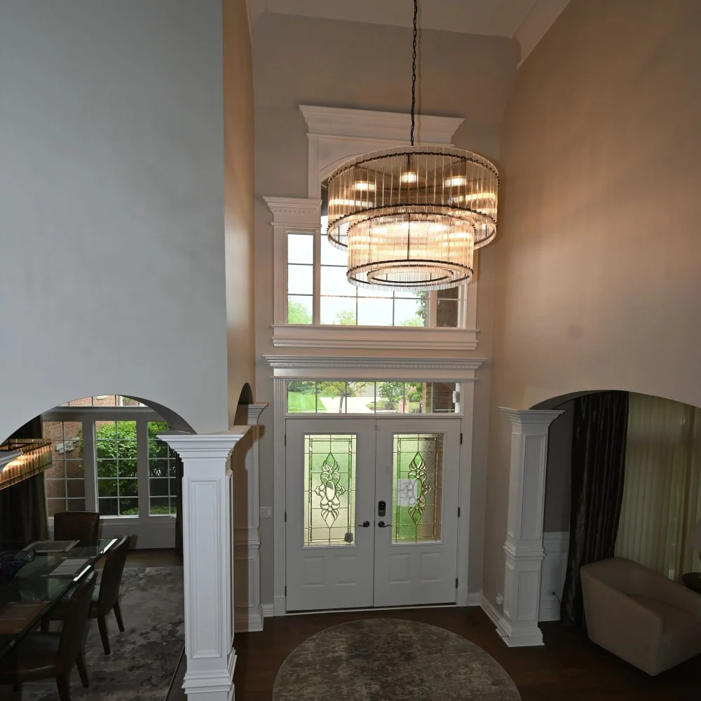 Sun Marcus 2-Tier Glass Round Chandelier 60"