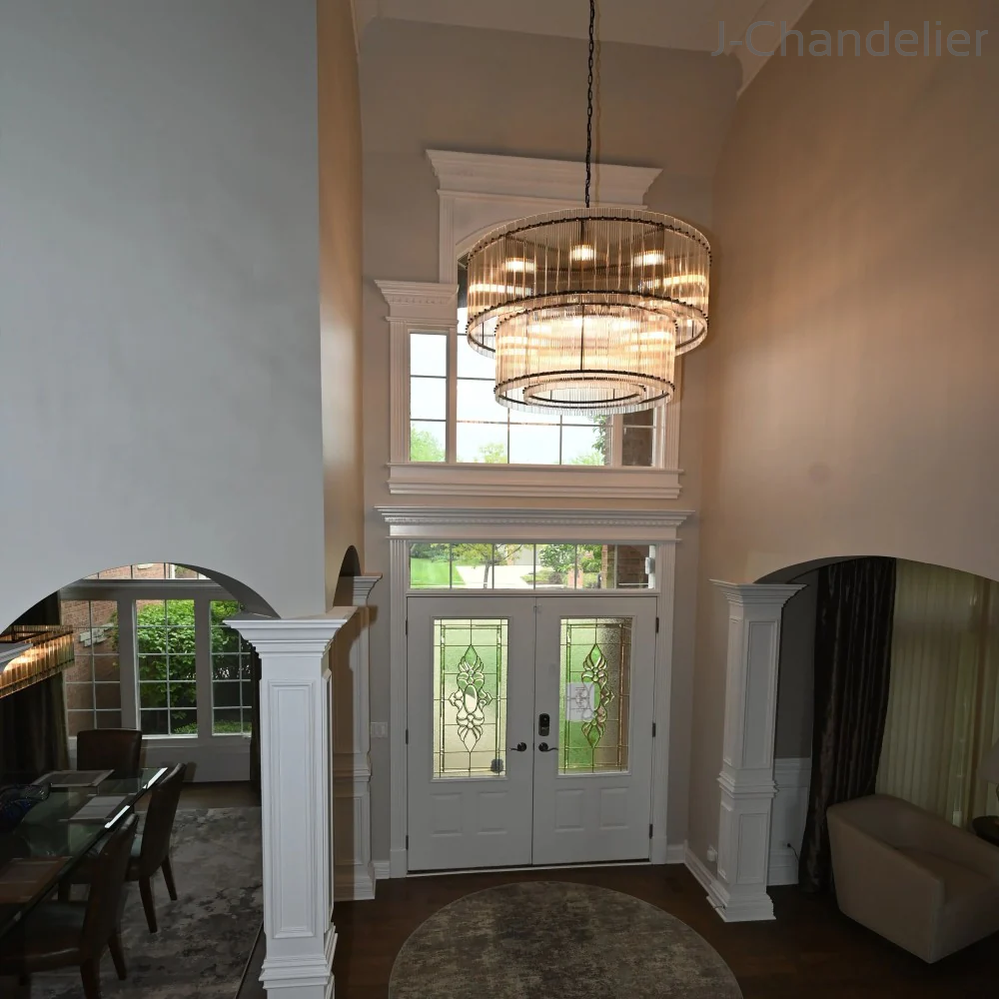 Sun Marcus 2-Tier Glass Round Chandelier 60"