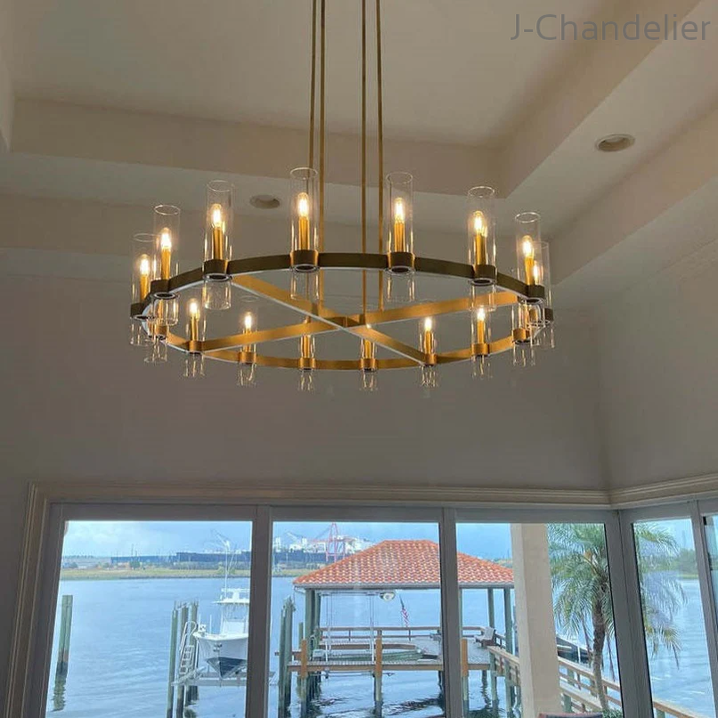 Lavelle Round Blown Glass Chandelier 36"