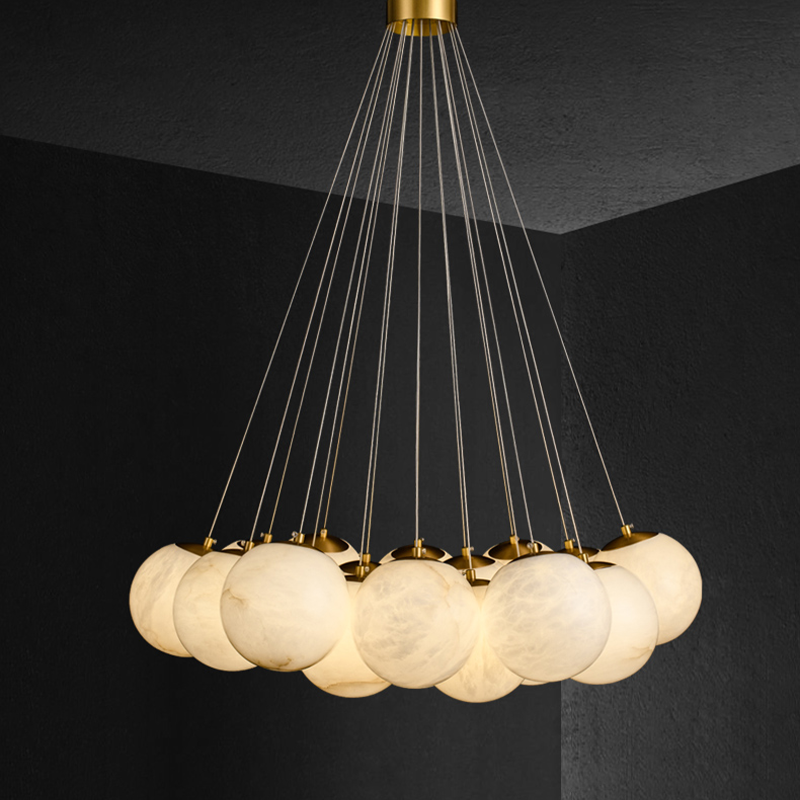 Aspen 19 Chandelier Alabaster - Merlin Lamps