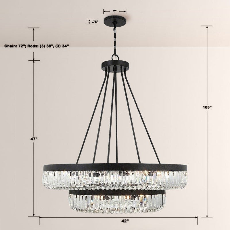 Alice 2-Tier 26 Light Chandelier 42”