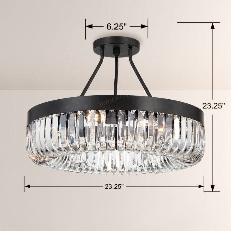 Alice 8 Light Round Semi Flushmount 23"