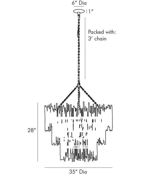 JC Hinkley 12 Lights  3- Tier Chandelier