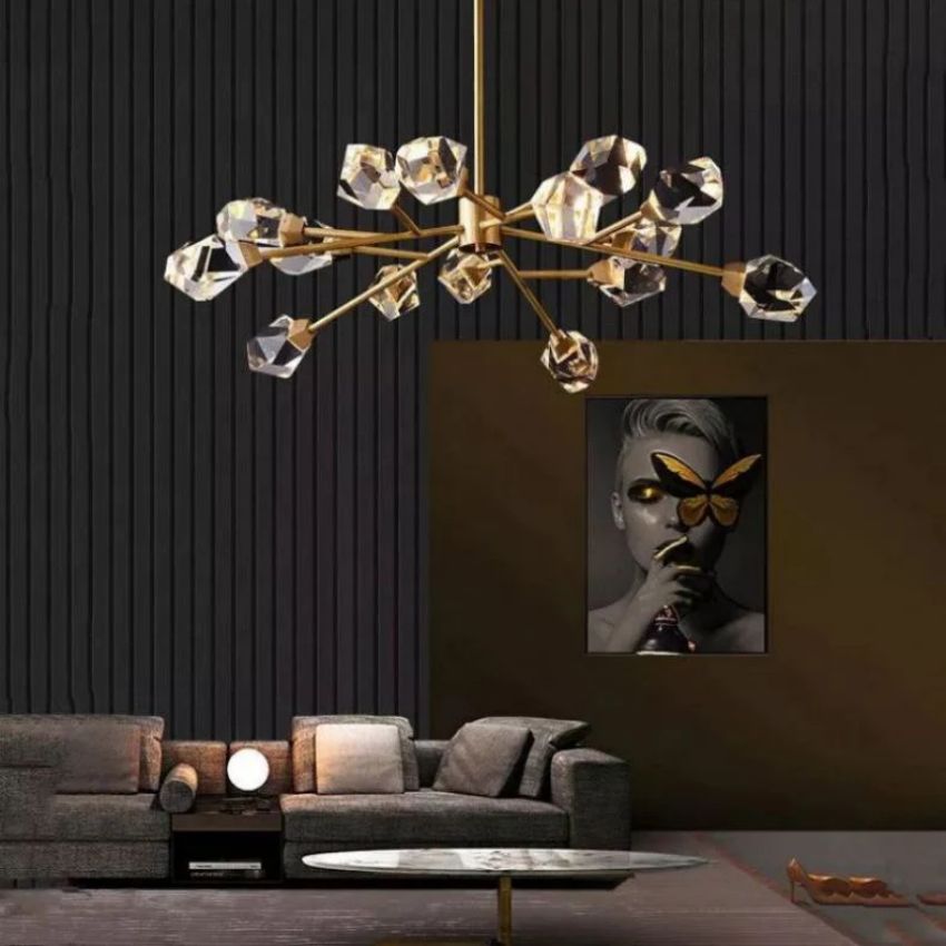 JC Nicole Faceted Oval Chandelier For Living Room