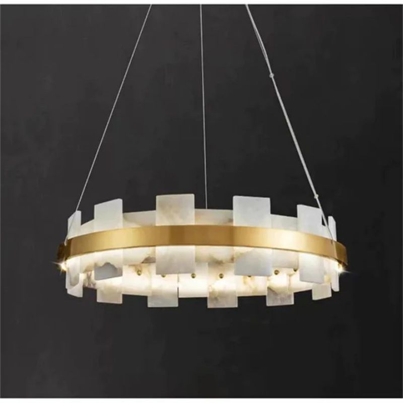 Alabaster Flakes Round/Oval Chandelier