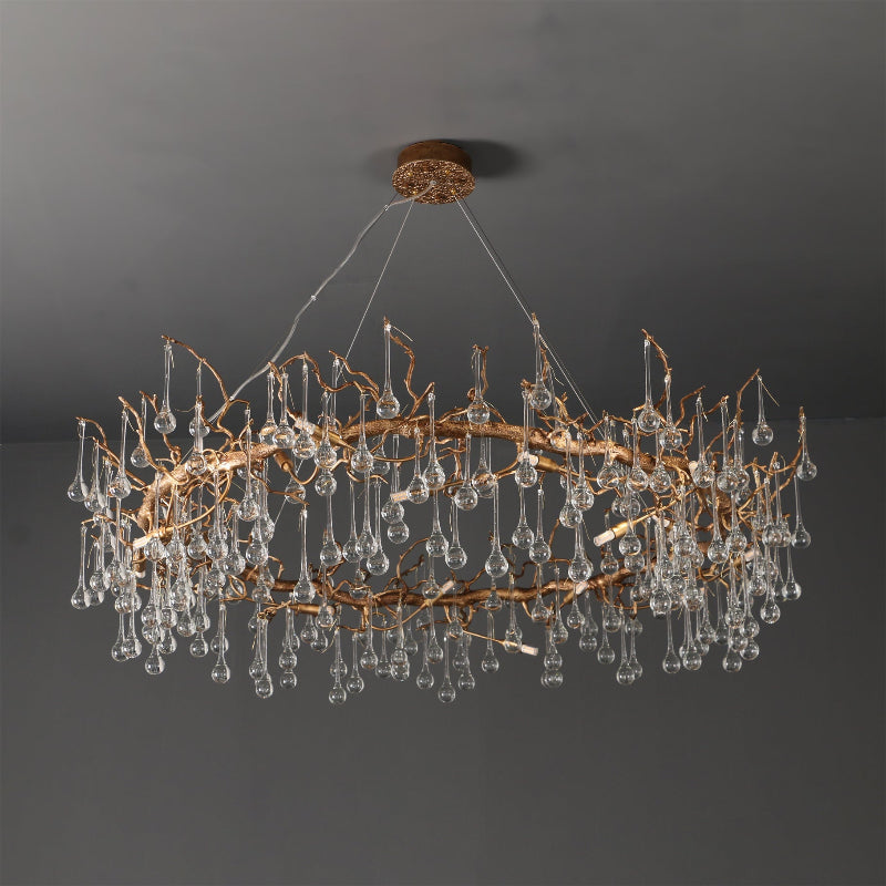 Anita Branch Brass Crystal Chandelier
