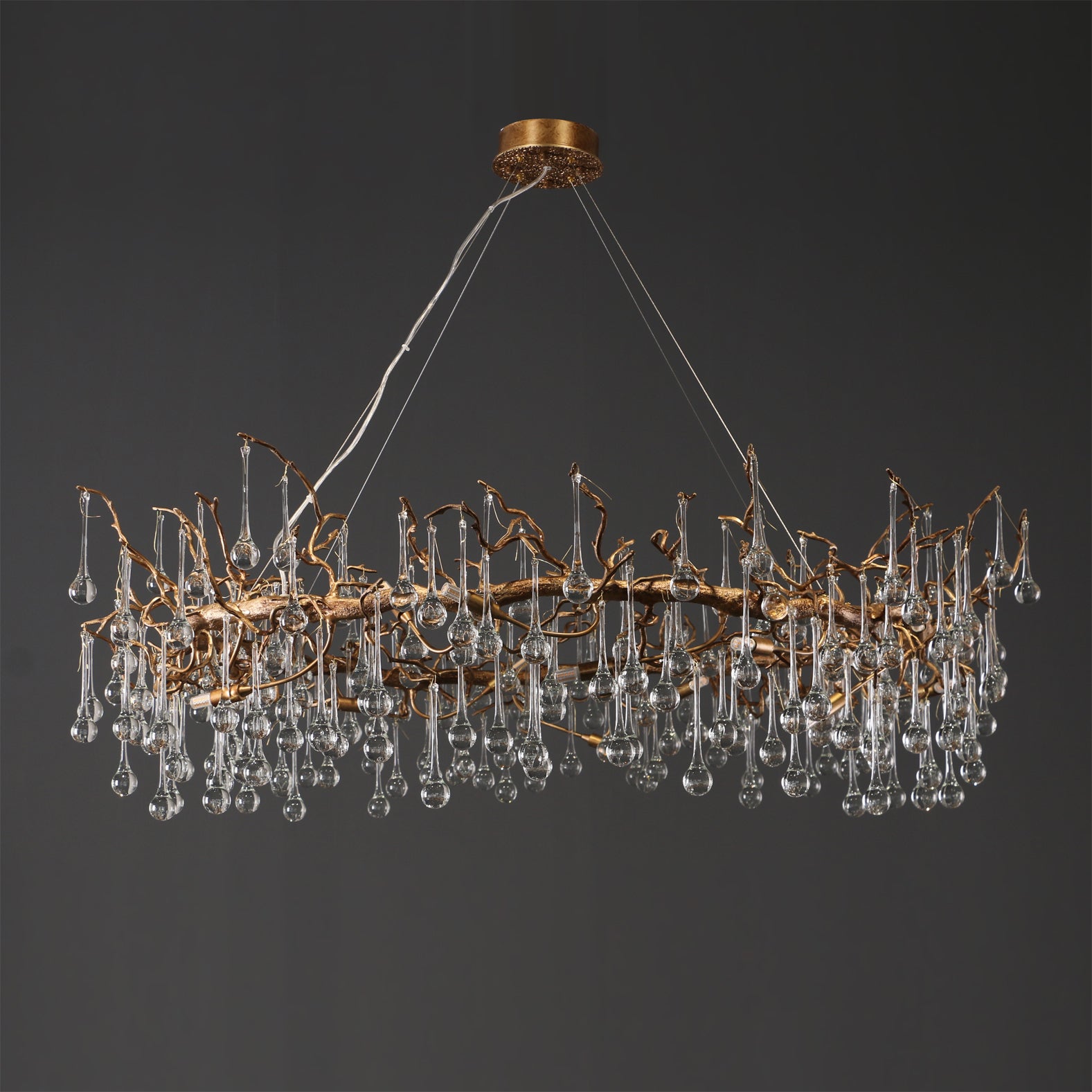 Anita Branch Brass Crystal Chandelier