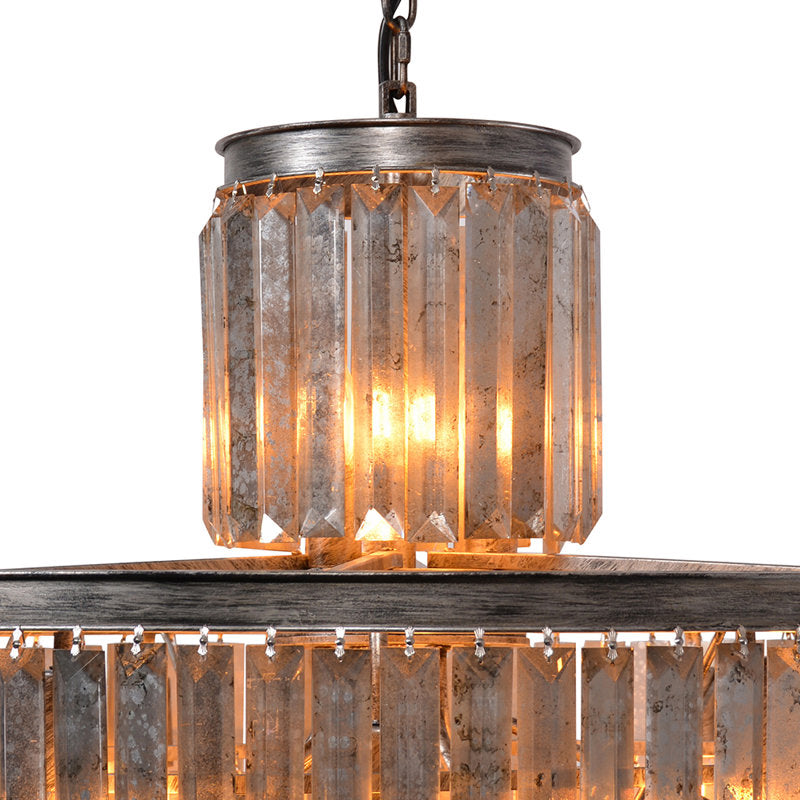 Antonio 22-Light Glass Chandelier: Elegant 6-Tier Crystal Fixture for Grand Spaces