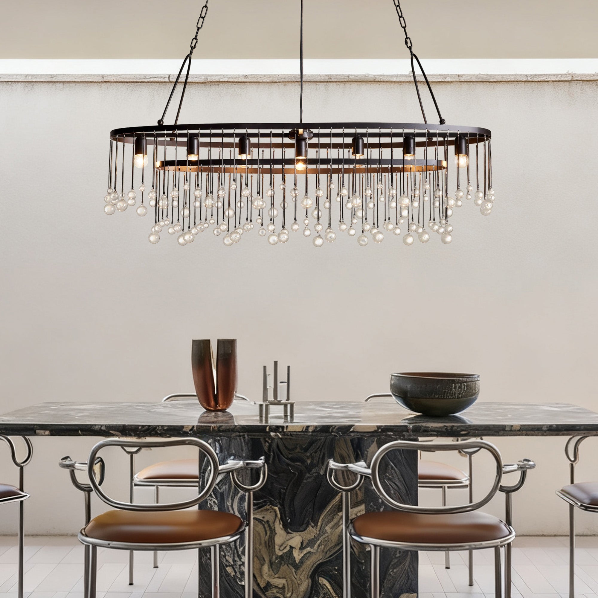 Aubrey 7 Light Oval Chandelier