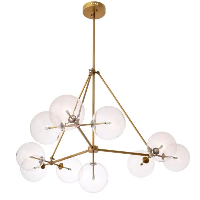 Bermude Modern Glass Chandelier - Bronze/Antique