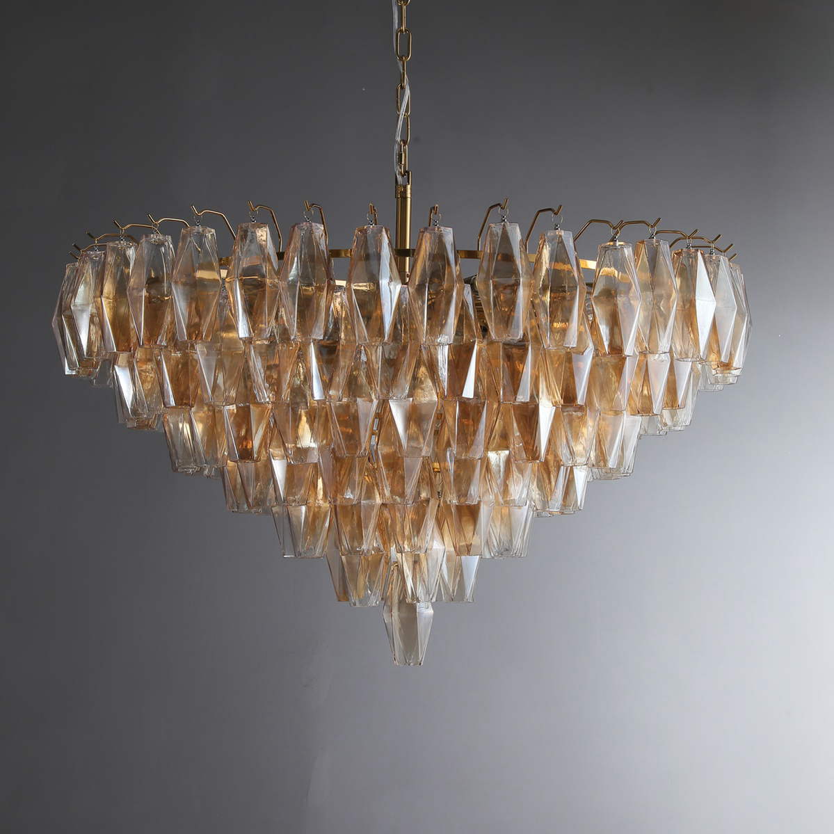 Chiaravalle Glass Tiered Round Chandelier 37"D 47"D 62"D