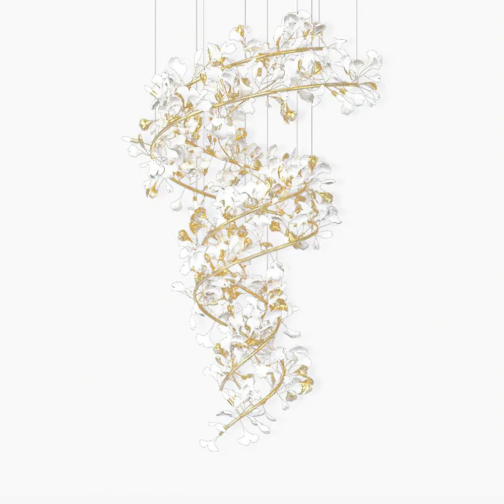 JC Ginkgo Ceramic Chandelier Double S
