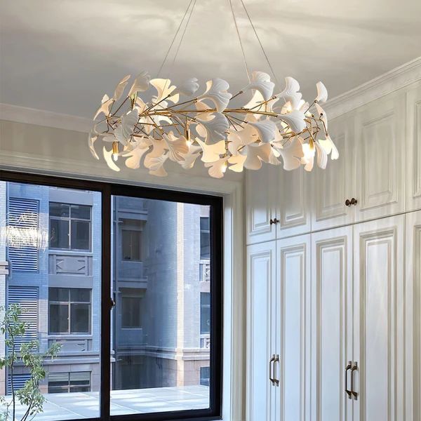 JC Ginkgo Ceramic Circle Chandelier