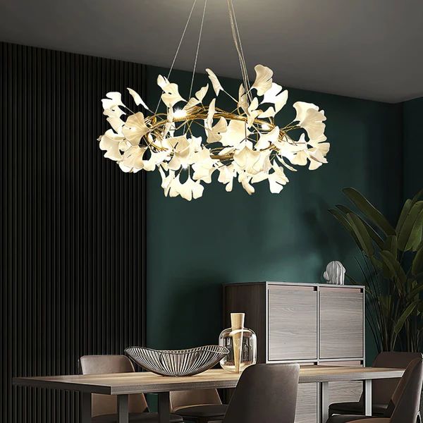 JC Ginkgo Ceramic Circle Chandelier