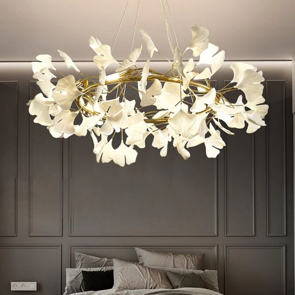 JC Ginkgo Ceramic Circle Chandelier