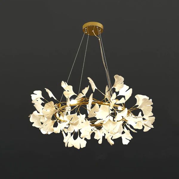 JC Ginkgo Ceramic Circle Chandelier