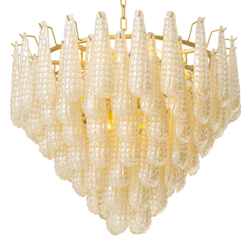 Chaves 12-Light Chandelier with Champagne Glass and Antique Brass Finish