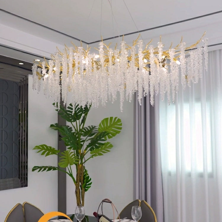 Elegant Crystal Icicle Chandelier in Branch Style for Dining Table Use