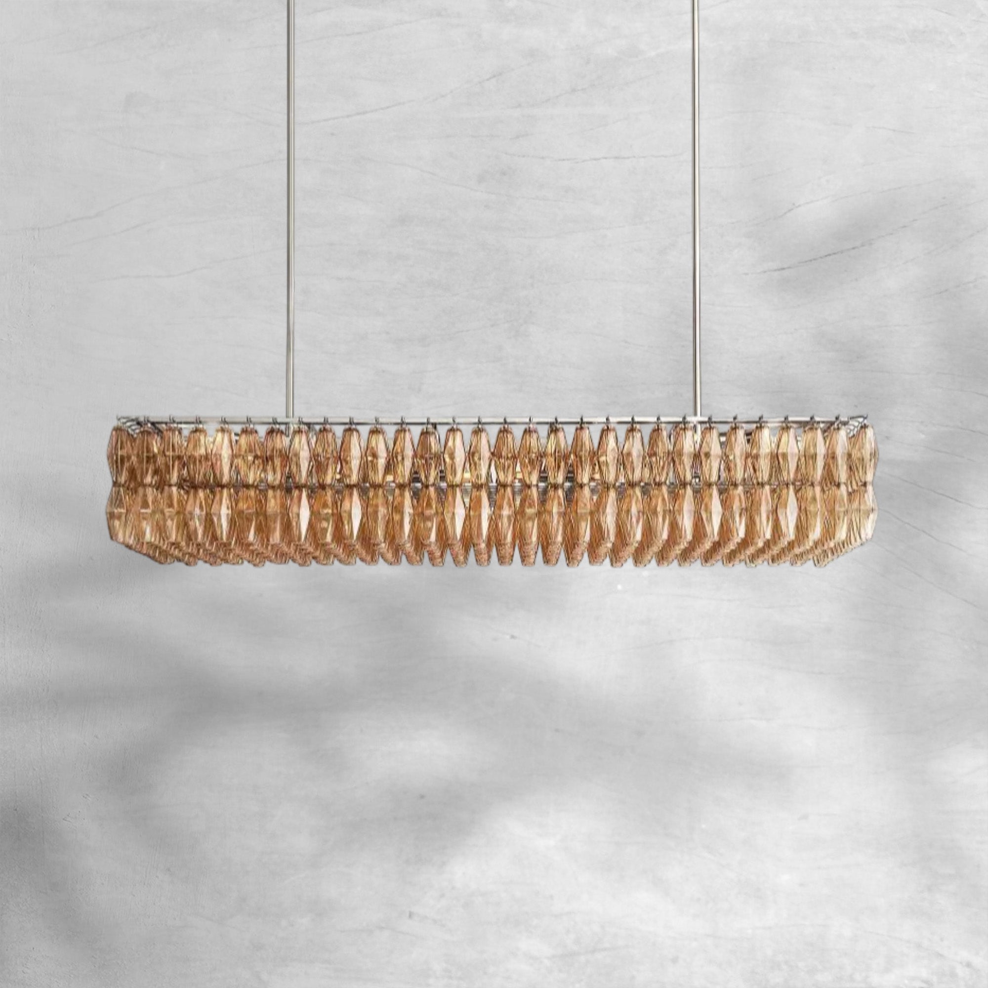 Chiaravalle Glass Rectangular Chandelier 74"