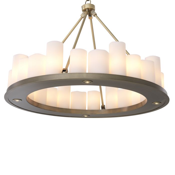 Commodore Ring Modern Chandelier - Black/Brass
