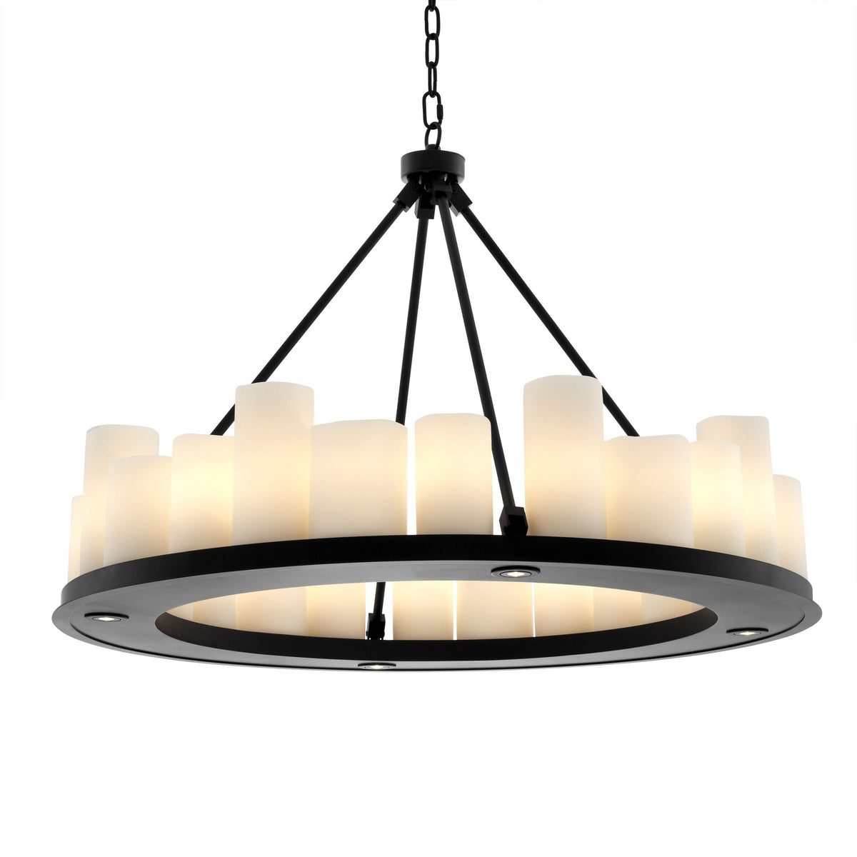 Commodore Ring Modern Chandelier - Black/Brass