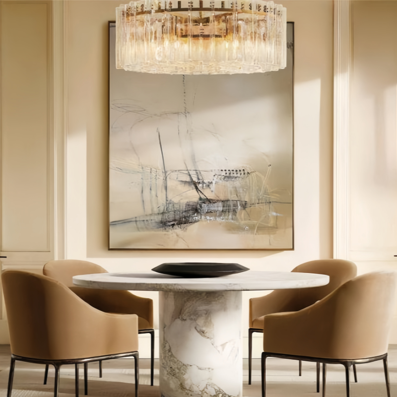 Lattace Clear Glass Round Chandelier 36"48"