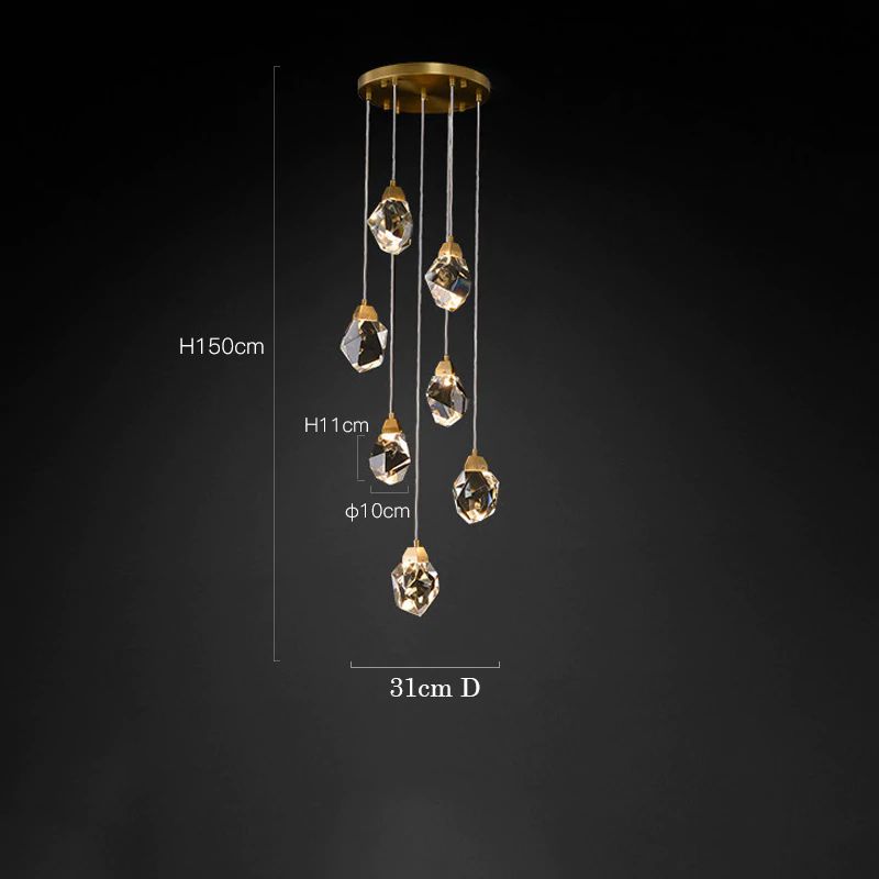 JC Nicole Crystal Multi-Lights Pendant