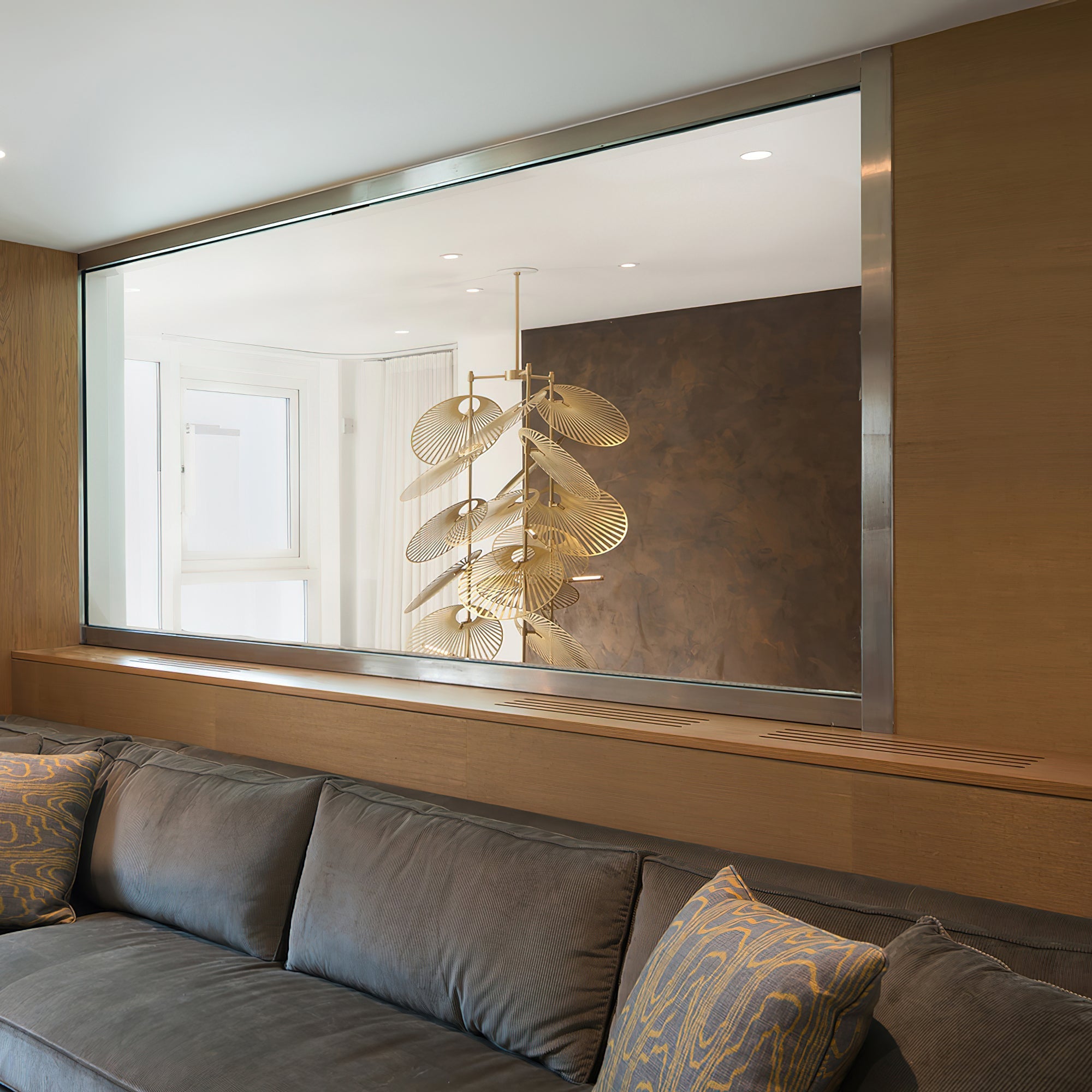 Cattail Leaf Meteor Shower Spiral Chandelier