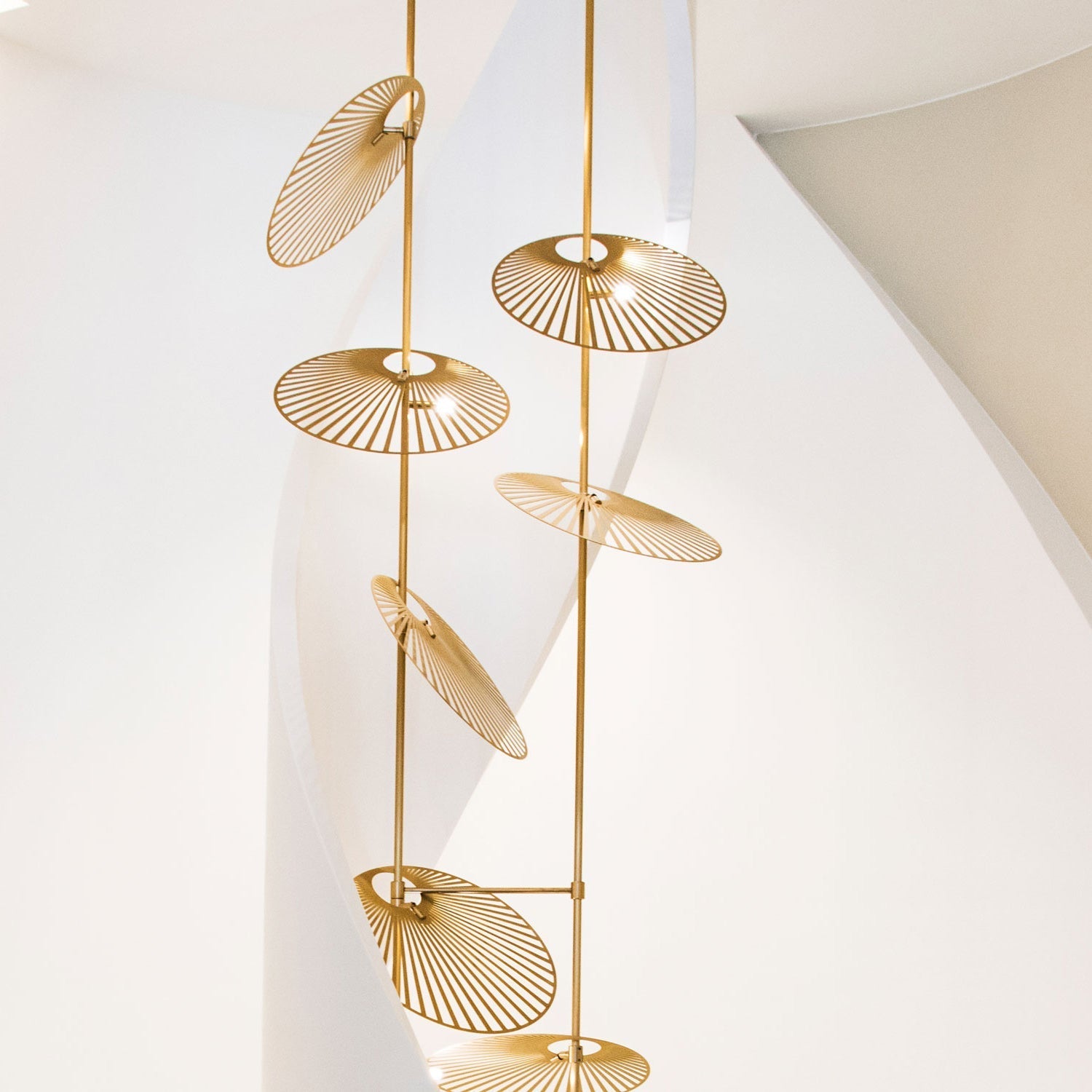 Cattail Leaf Meteor Shower Spiral Chandelier