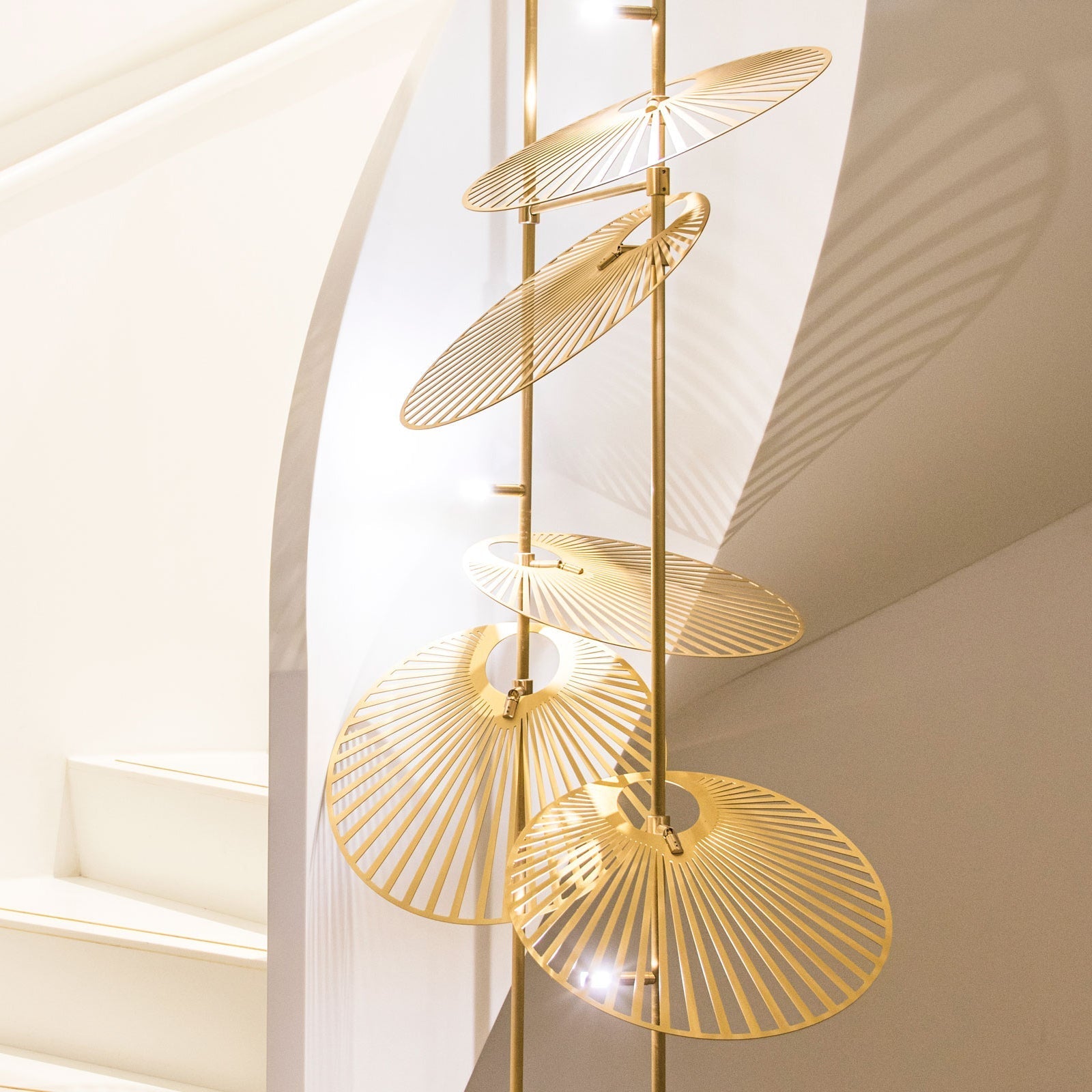 Cattail Leaf Meteor Shower Spiral Chandelier