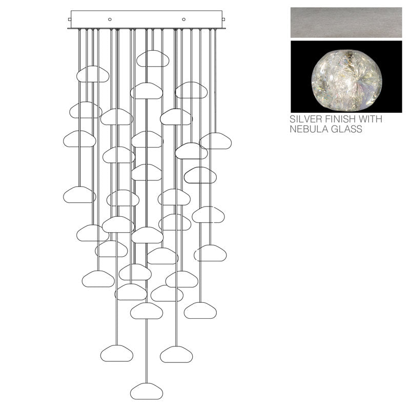 Nature-inspired round crystal Chandelier