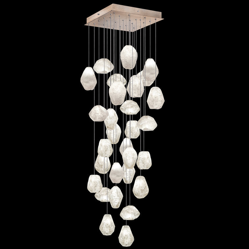 Vitrina Natural Quartz Stone Drop 30-Light Chandelier - Merlin Lamps